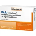 Produktbild: Diclo-ratiopharm 25 mg Filmtabletten bei Schmerzen 20 St