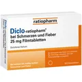 Produktbild: Diclo-ratiopharm 25 mg Filmtabletten - bei Schmerzen, mit Diclofenac