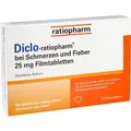 Produktbild: DICLO-RATIOPHARM bei Schmerzen u.Fieber 25 mg FTA 20 St. PZN 14170042