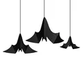 Produktbild: Fledermaus Hängedeko Papier 14x31cm 19x37cm 23x47cm schwarz 3er Set - Halloween Party Deko