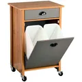 Produktbild: Küchenwagen mit Mülltrennung, 2 × 15 l, 50 × 79 cm, braun/grau – A
