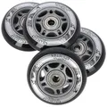 Produktbild: Nils Extreme PESPORT Roller Blade Räder mit Lager ABEC9-4er- Pack Indoor-/Outdoor-Rollschuh-Räder – 82A – 72x24 Schwarz