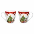 Produktbild: 2 Kaffeebecher Weihnachtszauber 530ml Pott Kaffeetasse Winter Porzellan Motiv