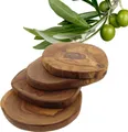 Produktbild: Hofmeister Untersetzer 4er Set aus Olivenholz Glasuntersetzer Holzscheibe