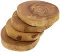 Produktbild: 4er-Set Untersetzer Glasuntersetzer Set Bierdeckel D 8 - 12 cm aus Olivenholz