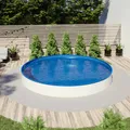 Produktbild: Ø 3,50 x 1,35m Stahlwand Rundpool Schwimmbecken blaue Folie 0,8 mm