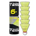 Produktbild: Talbot-Torro® Badminton Ball Tech 450, 6er Dose, Farbe: Gelb, Geschwindigkeit: Rot/Schnell, Premium-Nylonfederball, Federball Shuttle, Nylonshuttles, für Indoor & Outdoor