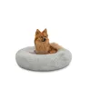 Produktbild: lionto Hundebett rund Hundekissen Hundesofa Donut 60cm Durchmesser, hellgrau