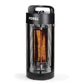 Produktbild: Terrassen-heizstrahler, 1200 W, Carbon, Kippschutz, 2 Heizstufen, Spritzwassergeschützt, Oszillierendes Design, Metall, Schwarz - Perel