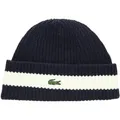 Produktbild: Lacoste Unisex Beanie - Mütze aus gerippter Wolle (navy blue/flour)