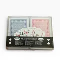 Produktbild: Spielkarten 2er Set Poker Skat Rommé Bridge Karten Plastikbox 2x 56 Blatt NEU