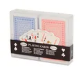 Produktbild: Spielkarten 2er Set Poker Skat Rommé Bridge Karten Plastikbox 2x 56 Blatt NEU