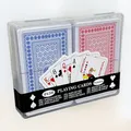 Produktbild: 2x 56er Spielkarten Set Blau Rot Skat Romme Pokerkarten in Aufbewahrungsdose NEU