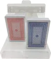 Produktbild: Spielkarten Set 2 Decks Rot Blau Poker Rommé Skat Plastikbox NEU