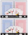Produktbild: Skat Romme Pokerkarten 4x 56er Spielkarten Set Blau Rot in Aufbewahrungsdose