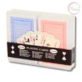 Produktbild: 2x 56er Premium Spielkarten Set Blau Rot Skat Romme Pokerkarten in Box
