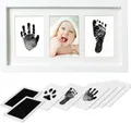 Produktbild: PewinGo Fußabdruck Baby Set,Handabdruck Baby Set mit 2 Tintenlos Fußabdruck Stempelkissen Baby und Elegant Hölzern Baby Bilderrahmen-Sinnvolle Baby Geschenke zur Neugeboren, Babyparty