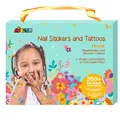 Produktbild: Avenir Kreativ-Set Nagelsticker & Tattoos, Motiv: Blumen, temporäre Aufkleber für Kinder ab 3 Jahren
