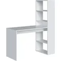 Produktbild: Schreibtisch Denton, Wendeschreibtisch Mit Bücherregal Mit 5 Böden, Studier- Oder Bürotisch Für Pc-buchhalter, Cm 120x53h144, Weiß