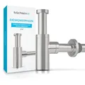 Produktbild: Bächlein Siphon Design für Waschbecken, 1 1/4 Zoll, Messing und Edelstahl, gebürstet