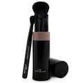Produktbild: Make-up Pinselset 6-teilig | 5 vegane Schminkpinsel + Pinselköcher mit Smart-Halter | Für Foundation, Puder & Augen-Make-up | Kompaktes Reise-Set | Schwarz | LUVIA