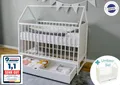 Produktbild: Kids Collective Babybett Beistellbett Kinderbett und Hausbett in einem mit Schublade, 120x60 weiß, höhenverstellbar und umbaubar