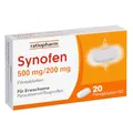Produktbild: Synofen von ratiopharm: schnell, stark und gut verträglich gegen Schmerzen – mit der Wirkstoffkombination aus Paracetamol und Ibuprofen, 20 Filmtabletten (20)