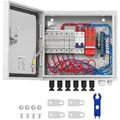 Produktbild: VEVOR PV-Combiner-Box, 6-String, Solar-Combiner-Box mit 10 A Nennstromsicherung, 63 A Leistungsschalter, Blitzableiter und Solaranschluss, Stahlgehäuse für On-/Off-Grid-Solarpanelsystem, IP65