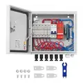 Produktbild: VEVOR PV-Combiner-Box, 6-String, Solar-Combiner-Box mit 10 A Nennstromsicherung, 63 A Leistungsschalter, Blitzableiter und Solaranschluss