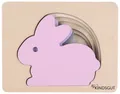 Produktbild: KINDSGUT Puzzle, 5 Puzzleteile, Tier-Puzzle, Holz-Puzzle, Baby, Lern-Spiel, Hase, Kinder-Puzzle