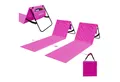 Produktbild: 24Move Strandtuch, Strandmatte Set, Klappbare Campingliege, Tragetasche, (für Urlaub oder Garten), faltbar zur Tasche und Gurt, 2er Set, rosa, Strandtuch