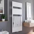 Produktbild: Schulte Bad-Heizkörper Turin, 154 x 50 cm, 543 Watt Leistung, Mittelanschluss und beidseitig von unten, Alpinweiß, Handtuchhalter-Funktion, H154350 04