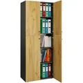 Produktbild: Mid.you Aktenschrank, Anthrazit, Honigeiche, Holzwerkstoff, 3 Fächer, 70x183x39 cm, Arbeitszimmer, Aktenschränke