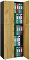 Produktbild: VCM Büroschrank mit 5 Fächern, moderner Aktenschrank mit Drehtüren, Maße ca. B. 70 x H. 184 x T. 40 cm – Lona 5-Fach
