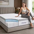 Produktbild: Arensberger Viktoria Matratze 180x200 cm | Taschenfederkernmatratze 25 cm mit 5 cm NANOCELL® Gelschaum | Härtegrad H2/H3/H4 | Federkernmatratze punktelastisch, Rollmatratze | Öko-Tex Zertifiziert