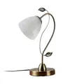 Produktbild: Lindby Florentiner Tischlampe, Nachttischlampe Glas Metall Schreibtischlampe Schreibtischleuchte 1x 60W E27 ohne Leuchtmittel Nachttisch