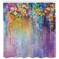 Produktbild: Abakuhaus Duschvorhang Moderner Digitaldruck mit 12 Haken auf Stoff Wasser Resistent Breite 175 cm, Höhe 200 cm, Blumen Blühende Blumen bunt 175 cm x 200 cm