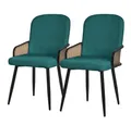 Produktbild: ML-DESIGN Polsterstuhl Esszimmerstühle mit Armlehne & Rückenlehne Ergonomische moderne Design, Armlehnstuhl mit Metallbeine 2er Set Petrol Lounge Sessel bis 120 kg