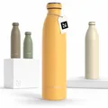 Produktbild: LARS NYSØM Edelstahl Trinkflasche 350ml, 500ml, 750ml, 1L, 1 5 liter | Thermosflasche Kohlensäure geeignet | Auslaufsichere Wasserflasche für Sport, Outdoor, Schule (Mustard Yellow, 750ml)
