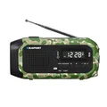 Produktbild: Blaupunkt ER20GC Notradio Solar AM FM Generator Handgenerator USB C Powerbank Taschenlampe LED Leselampe Alarm SOS-Tuner PLL Camping Outdoor Reise Überleben Kompakt 2000mAh