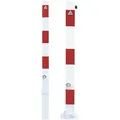 Produktbild: Absperrpfosten rot/weiß H1300xB70xT70 mm mit Dreikantverschluss zum Einbetonieren