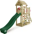 Produktbild: WICKEY Spielturm Klettergerüst JoyFlyer mit Rutsche, Kletterturm mit Sandkasten, Leiter & Spiel-Zubehör - grün