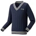Produktbild: Yonex Langarmshirt Sweater Pullover mit V-Ausschnitt indigoblau Jungen blau J140