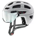 Produktbild: uvex Finale Visor V - sicherer Fahrradhelm für Damen und Herren - mit selbsttönendem Visier - LED-Licht - Papyrus matt - 56-61 cm