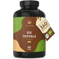 Produktbild: Bio Triphala - Hochdosiert mit 2.000mg (500mg je Kapsel) - 360 Kapseln - Premium Triphala Pulver aus Indien: Haritaki, Amalaki, Bibhitaki - Ohne Zusatzstoffe - Vegan, deutsche Produktion - TRUE NATURE