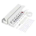 Produktbild: Relaxdays Kabelkanal Schreibtisch, 2er Set, Kabelmanagement, HBT: 10 x 43 x 10 cm, Zubehör zum Fixieren, weiß