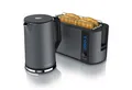 Produktbild: Arendo Frühstücks-Set Edelstahl Wasserkocher 1,5l, 4-Scheiben Langschlitz Toaster, Cool Grey (2-tlg), Temperatureinstellung, Warmhaltefunktion, Display, Brötchenaufsatz
