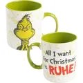 Produktbild: The Grinch Tasse - All I want for Christmas is RUHE! Kaffeetasse Becher Kaffeebecher aus Keramik Grün Weiß 320 ml - Grün