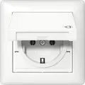Produktbild: Gira 415703 SCHUKO-Steckdose 16 A 250 V~ mit Klappdeckel, komplett mit Dichtungsset IP44 und Abdeckrahmen Standard 55, Reinweiß glänzend