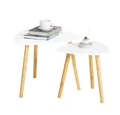 Produktbild: SoBuy Beistelltisch FBT74, 2er Set, Satztisch Couchtisch Sofatisch, Beine aus Bambus, mit Ablagen